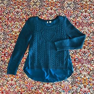 ANTHROPOLOGIE MOTH brand ELLA layered cable knit sweater